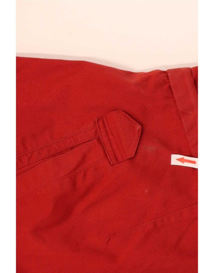 Coast Guard Mens Hooded Bomber Jacket UK 38 Medium Red Colourblock Cotton