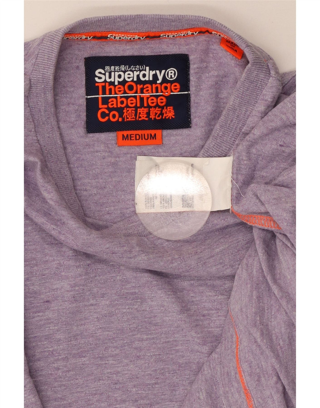 SUPERDRY Herre T-Shirt Top Medium Lilla Bomuld