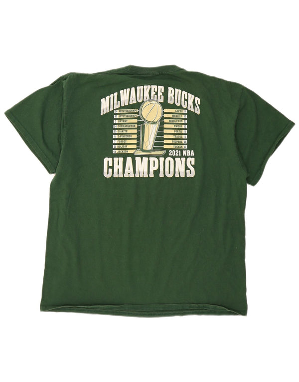 NBA Mens Graphic T-Shirt Top XL Green Cotton