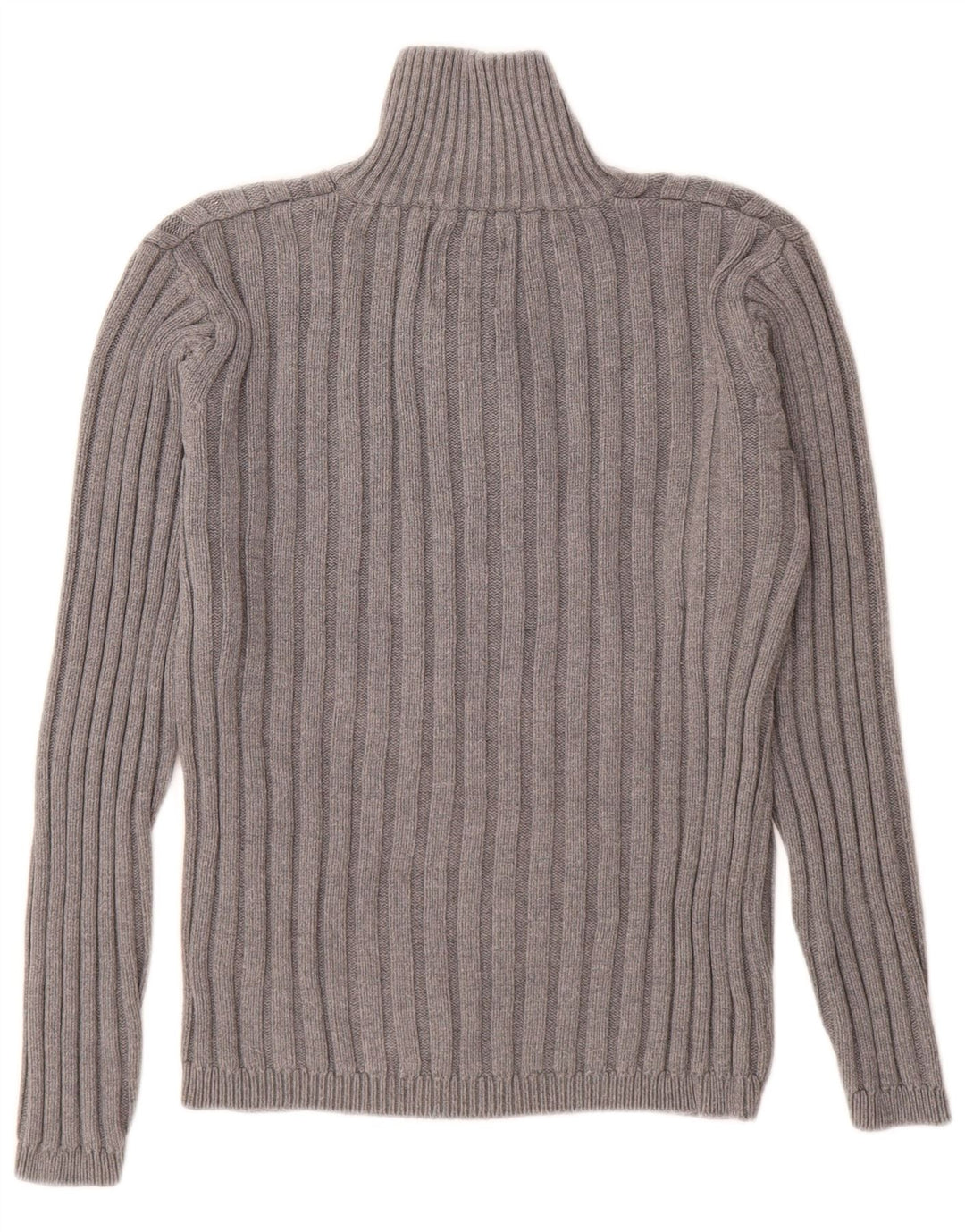 Jack & Jones Mens Button Neck Jumper Sweater Small Grey Cotton