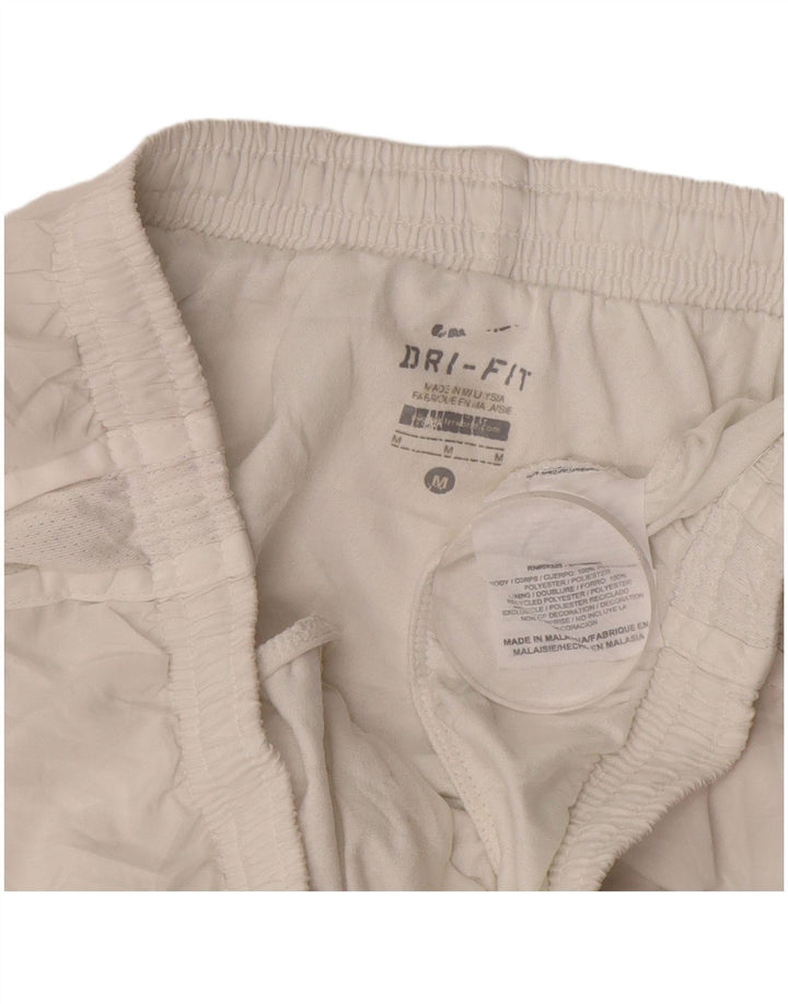 NIKE Womens Dri Fit Sport Shorts UK 14 Medium White Polyester