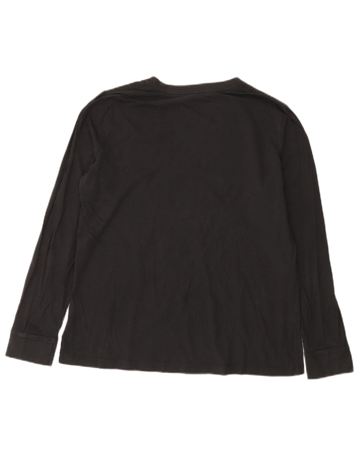 Nike Womens Graphic Top Long Sleeve UK 16 Large Black Cotton