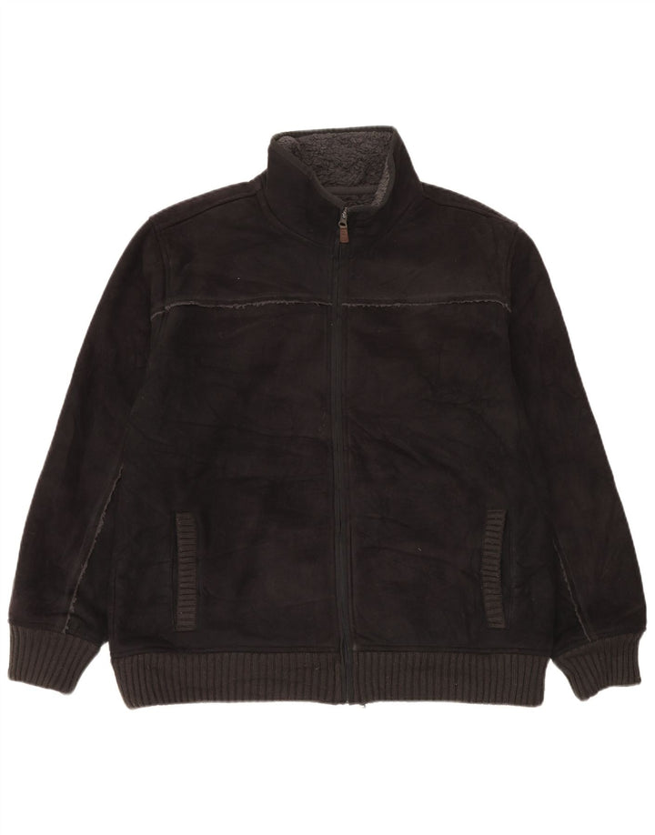 Marks & Spencer Herre Sherpa Fleecejakke UK 40 Stor Sort Polyester