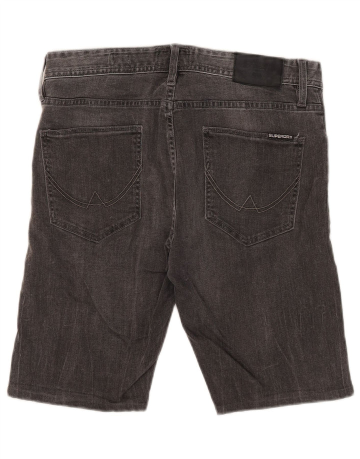 Superdry Mens Corporal Slim Denim Shorts W32 Medium Grey Cotton