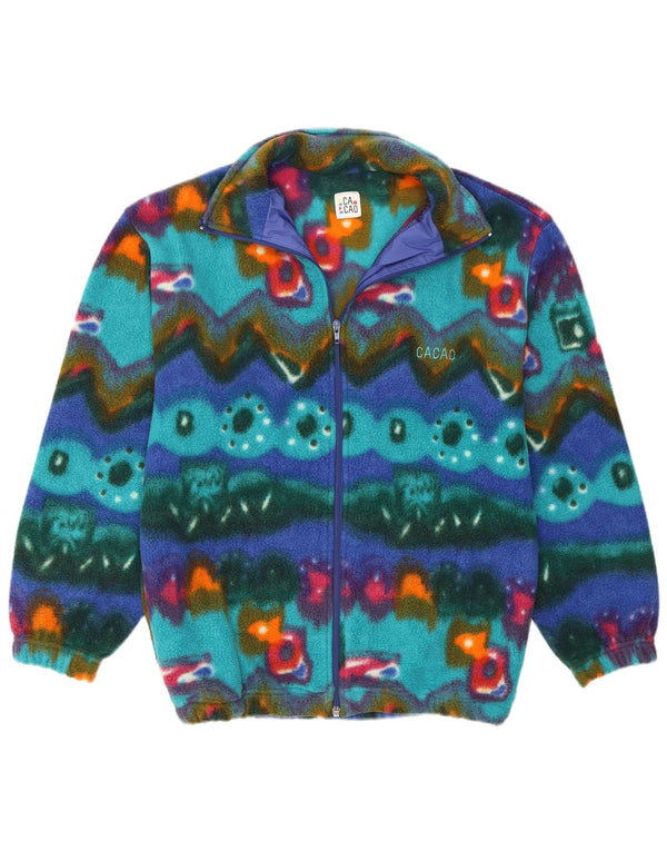 Cacao Mens Fleece Jacket IT 46 Small Multicoloured Geometric Polyester