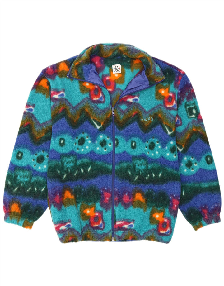 Cacao Mens Fleece Jacket IT 46 Small Multicoloured Geometric Polyester