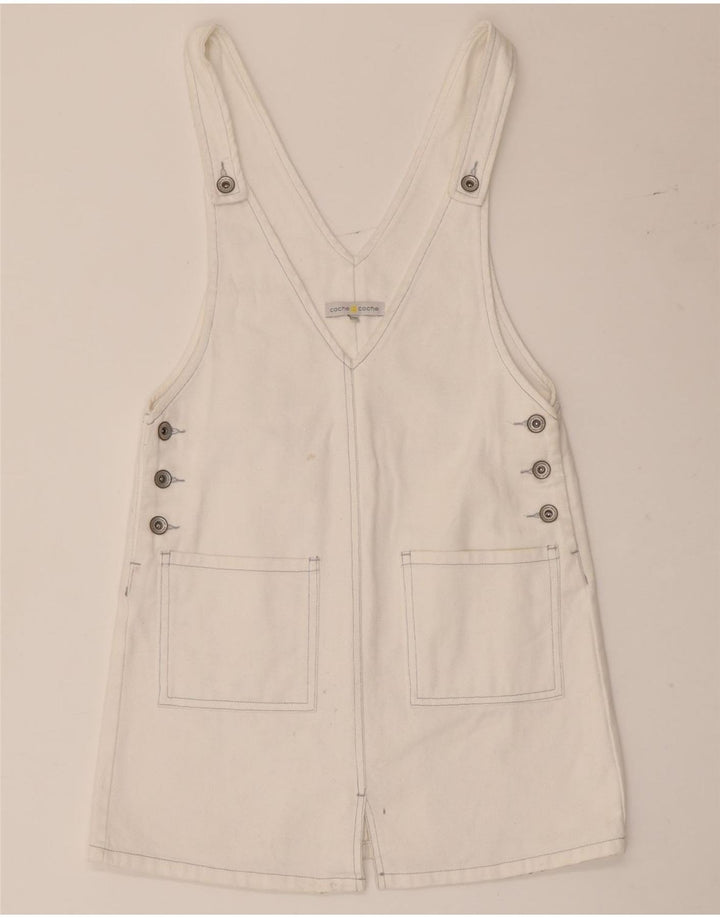 Cache Dame Denim Pinafore Dress UK 8 Small White