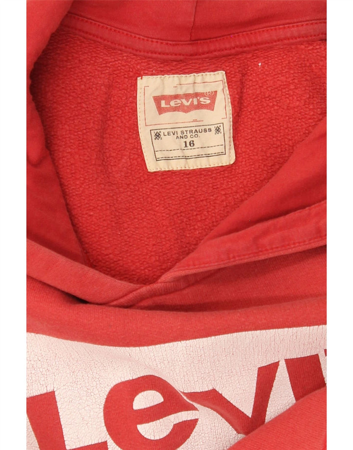 LEVI'S Womens Graphic Hoodie Jumper US 16 2XL Red Vintage Levi's and Second-Hand Levi's from Messina Hembry 