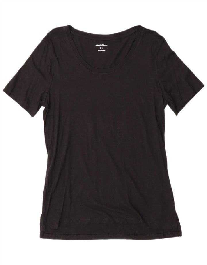Eddie Bauer Womens T-Shirt Top UK 12 Medium Black Cotton