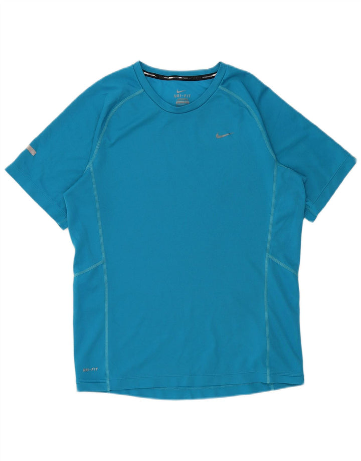 Nike Mens Dri Fit T-Shirt Top Small Blue Polyester