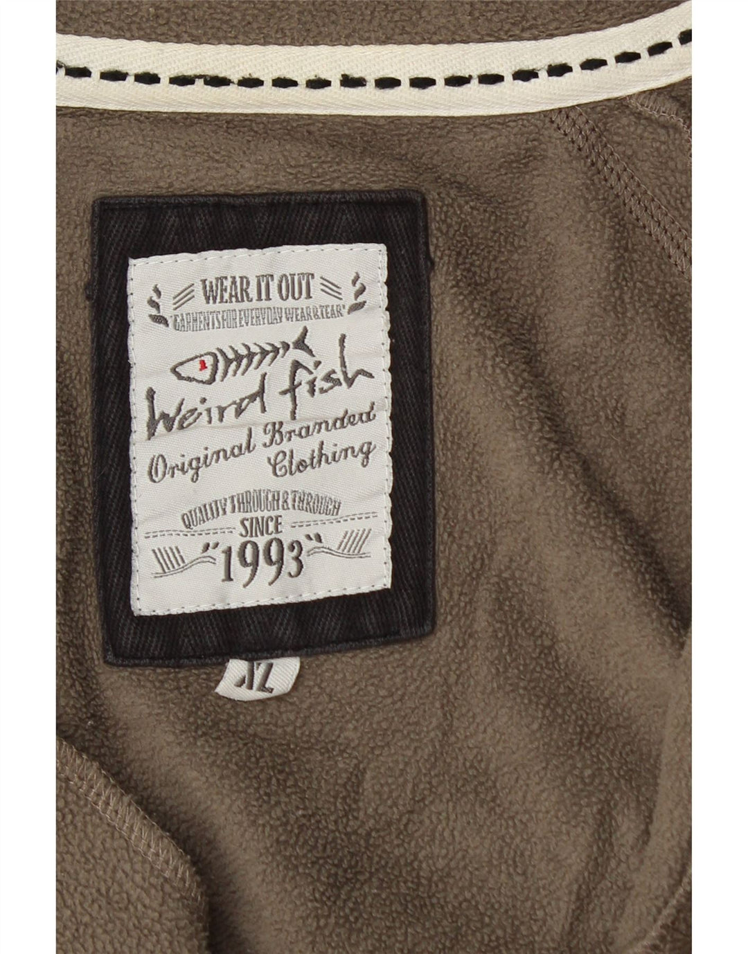 WEIRD FISH Mens Zip Neck Fleece Jumper XL Grey