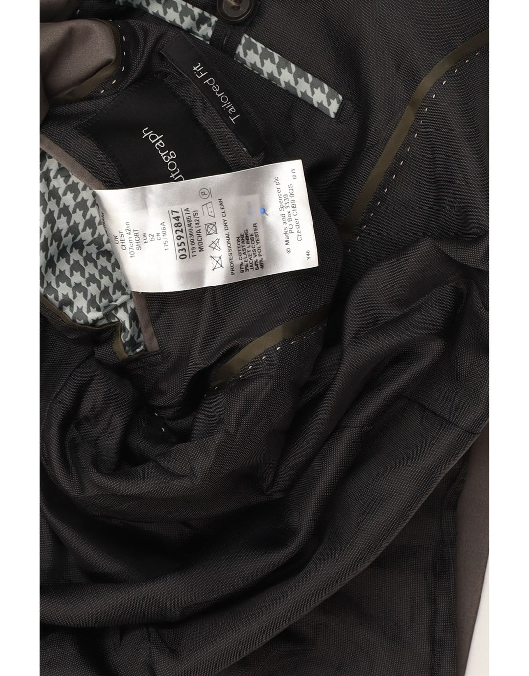 Marks & Spencer Chaqueta tipo blazer con 2 botones y autógrafo para hombre, talla 42, color gris