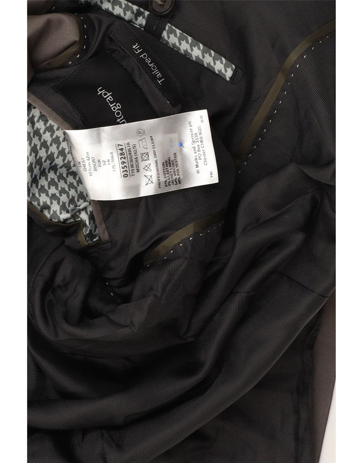 Marks & Spencer Chaqueta tipo blazer con 2 botones y autógrafo para hombre, talla 42, color gris