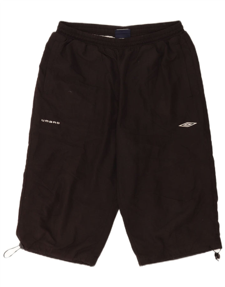 Pantaloncini sportivi Bermuda da uomo Umbro grandi in poliestere nero