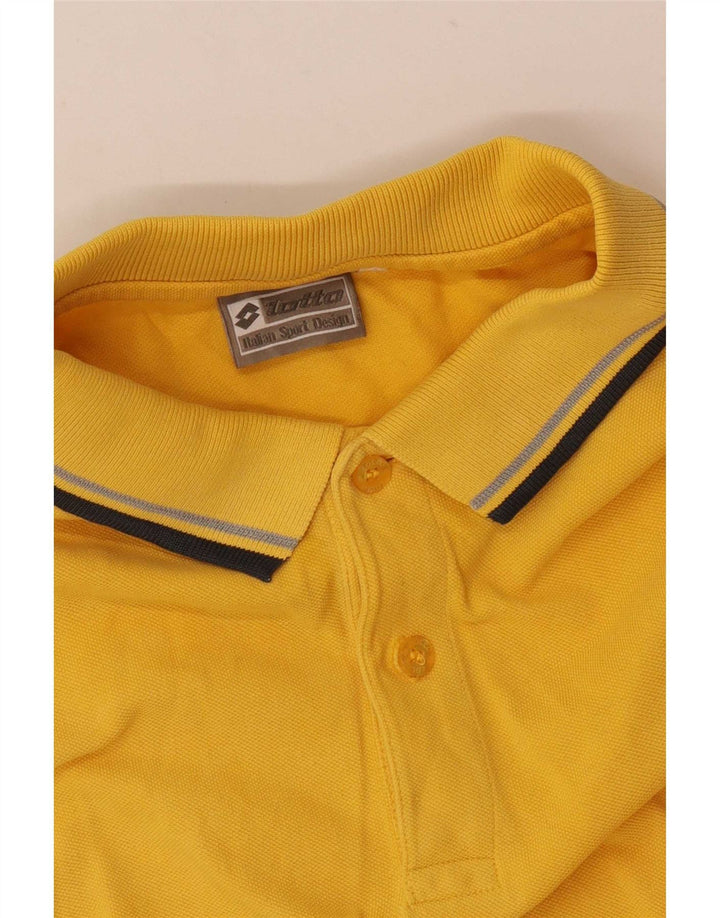 Lotto Mens Polo Shirt Medium Yellow Striped
