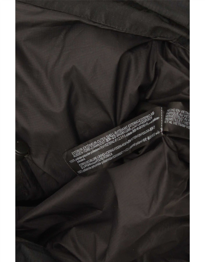 Zara Mens Hooded Padded Jacket UK 38 Medium Black Polyester
