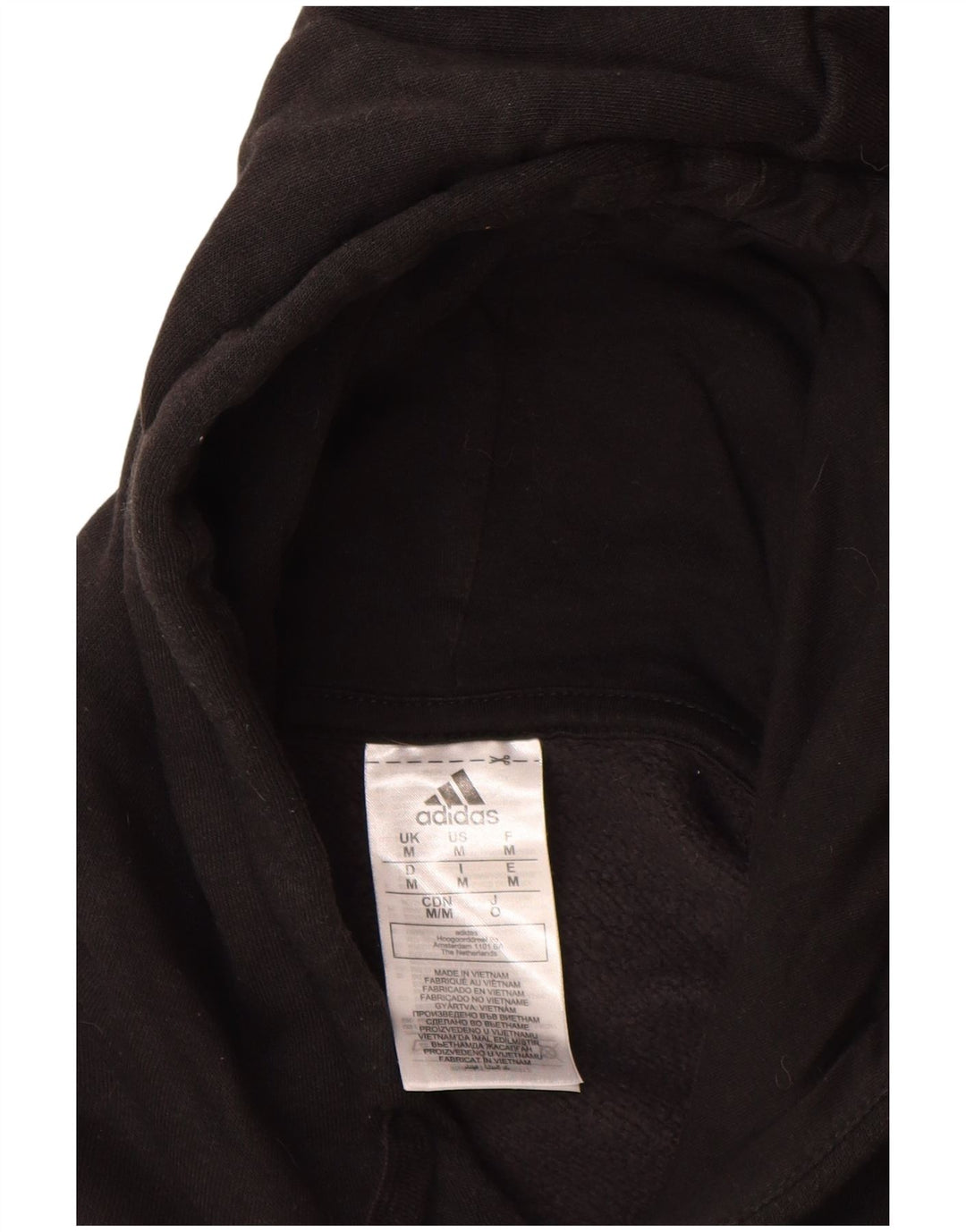 Adidas Mens Hoodie Jumper Medium Black Cotton