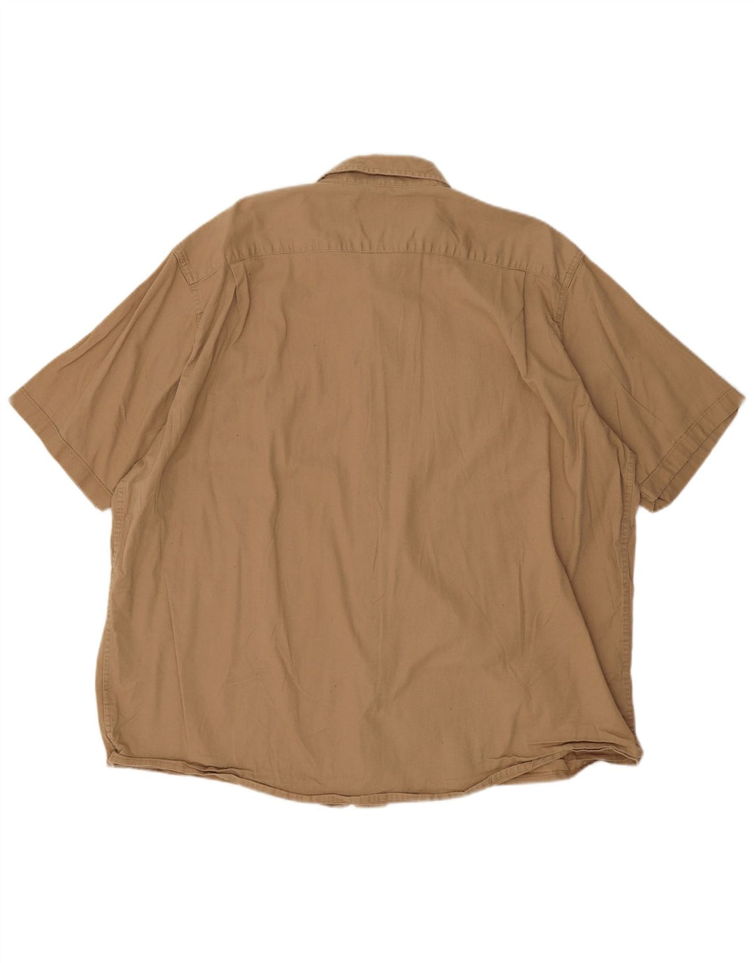 Wrangler Mens Short Sleeve Shirt 2XL Beige Cotton