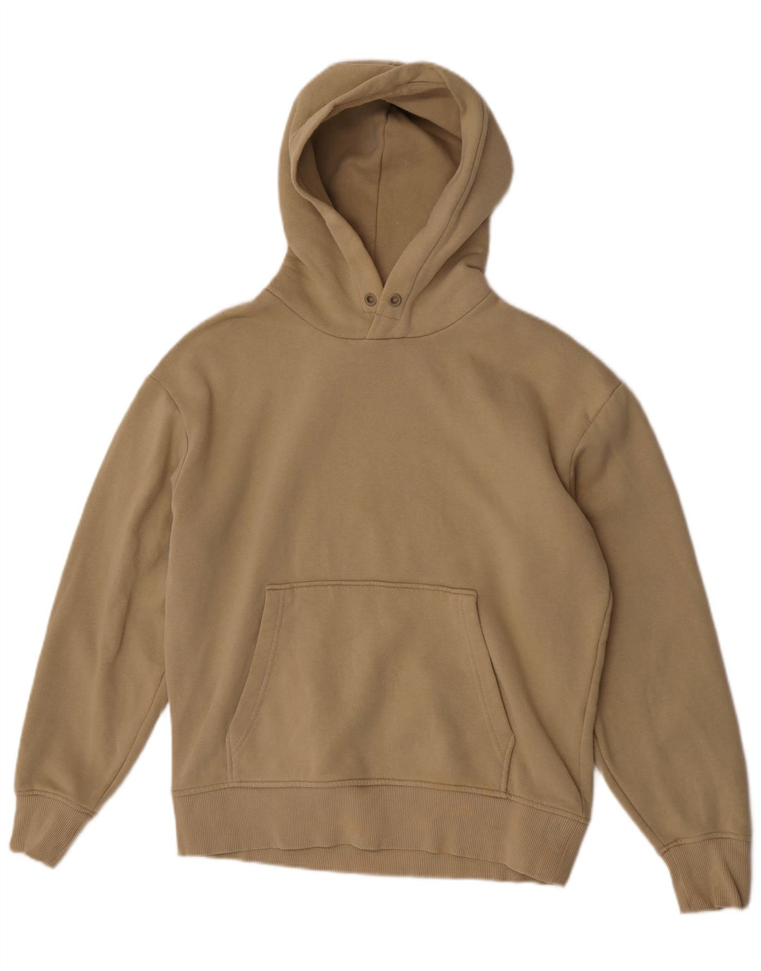 Zara Mens Hoodie Jumper Small Beige Cotton