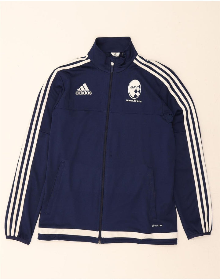 ADIDAS Mens Climacool Graphic Tracksuit Top Jacket Small Navy Blue Vintage Adidas and Second-Hand Adidas from Messina Hembry 