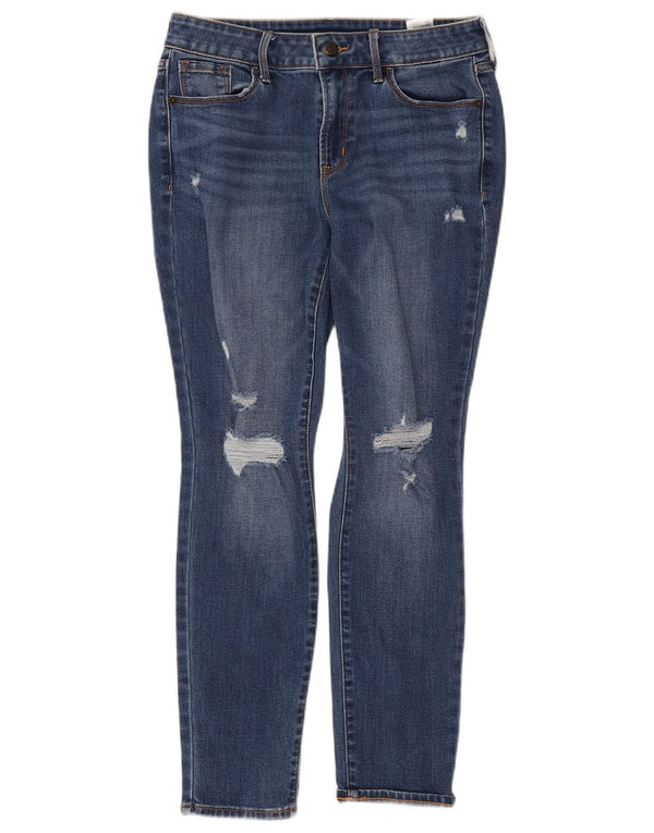 Old Navy Dame Distressed Skinny Jeans UK 8 Small W28 L26 Blue Cotton