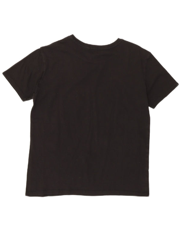 Guess Kvinder Oversized grafisk T-shirt Top UK 6 XS Sort