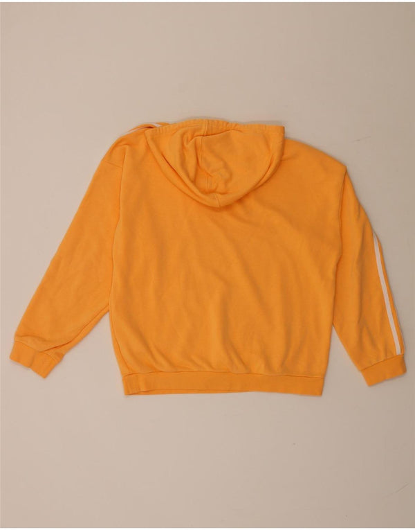 Adidas Dame Oversized Hoodie Jumper UK 12 Medium Orange Bomuld