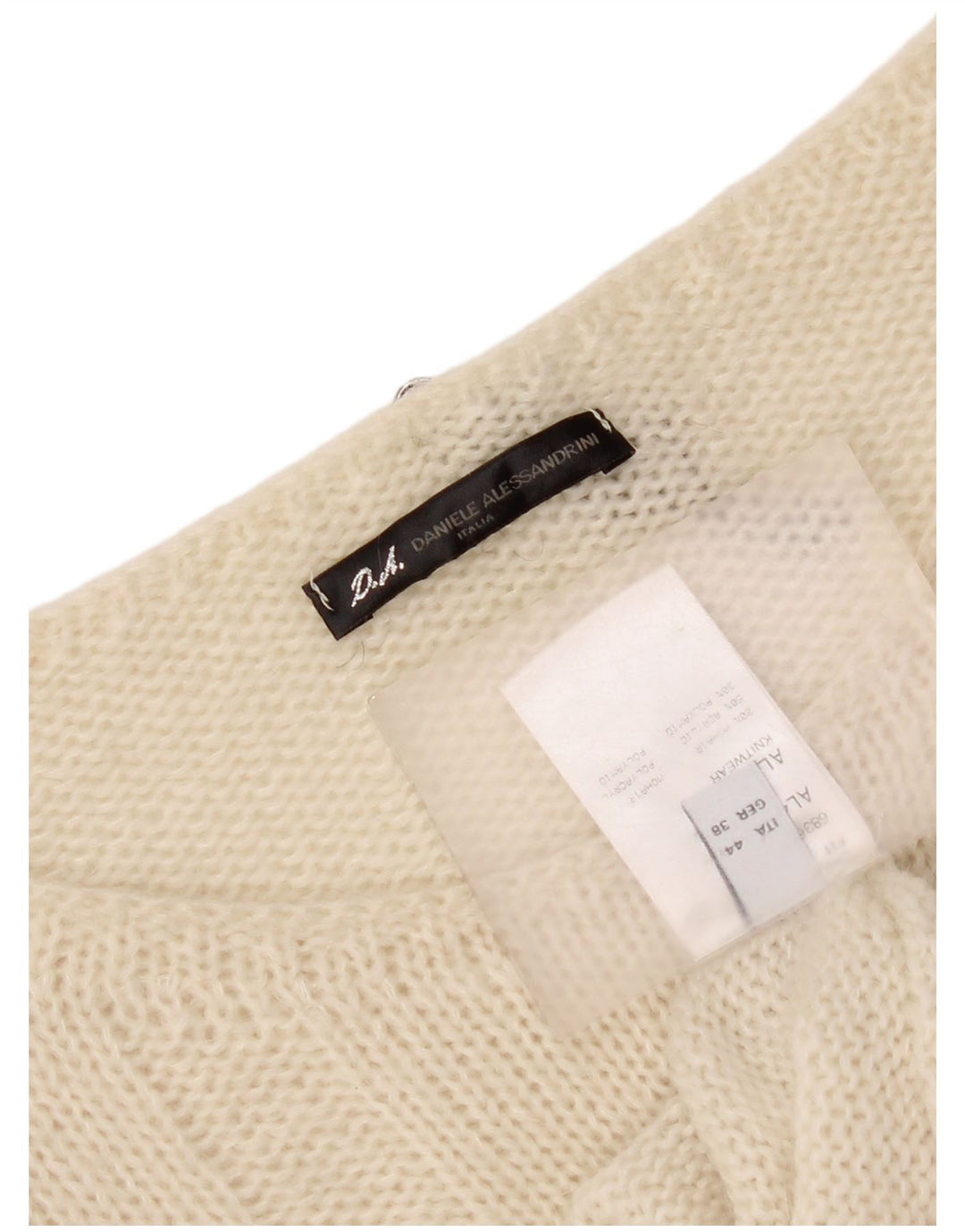 Daniele Alessandrini Damen Pullover mit U-Boot-Ausschnitt IT 44 Mittelweiß