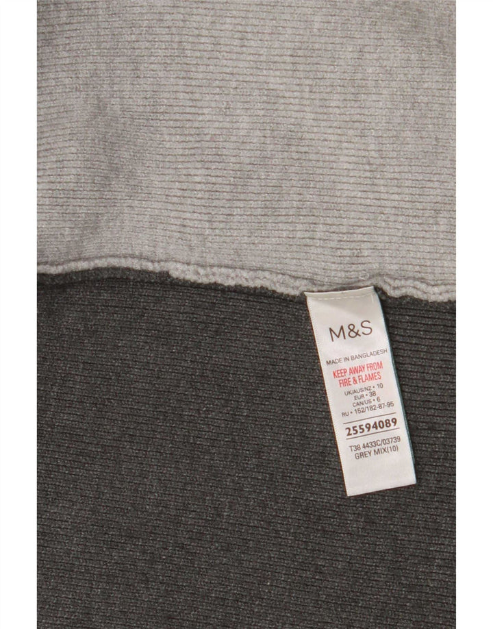 Marks & Spencer Womens Longline Cardigan Sweater UK 10 Small Grey
