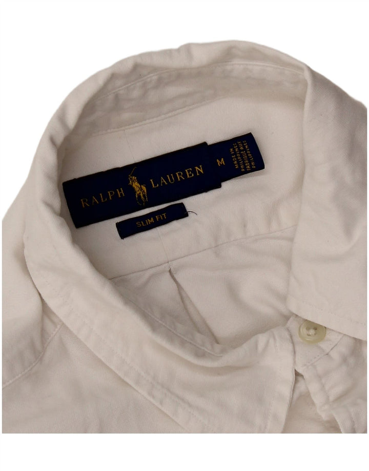 Ralph Lauren Mens Slim Fit Shirt Medium White Cotton