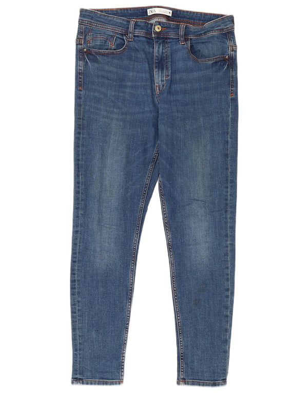 Zara Damen Skinny Jeans EU 42 Large W32 L27 Blaue Baumwolle
