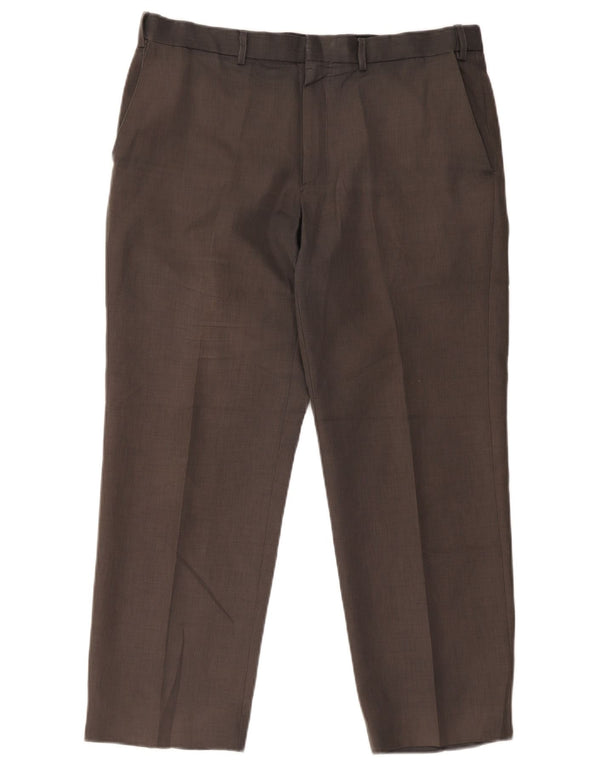 Marks & Spencer Straight Chino-bukser til mænd W36 L29 Grå polyester