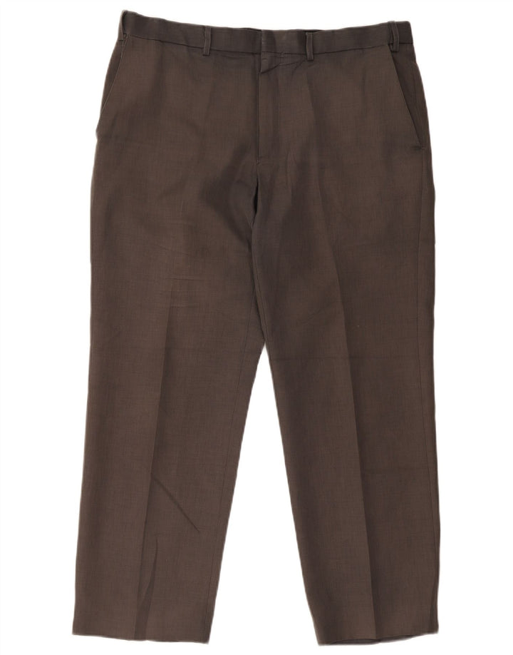 Pantaloni chino dritti da uomo Marks & Spencer W36 L29 poliestere grigio