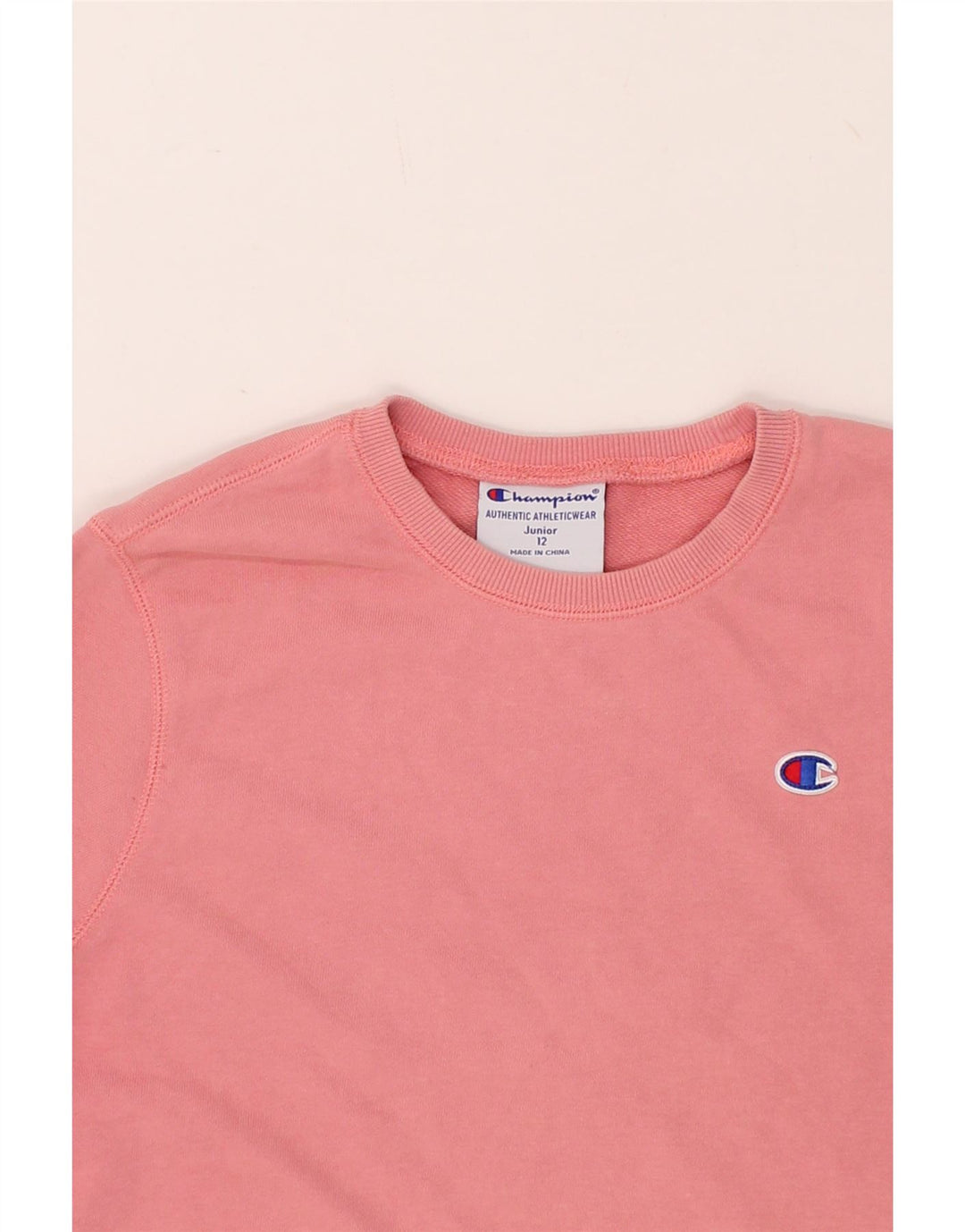 CHAMPION Boys Sweatshirt Jumper 11-12 Years Pink Cotton Vintage Champion and Second-Hand Champion from Messina Hembry 