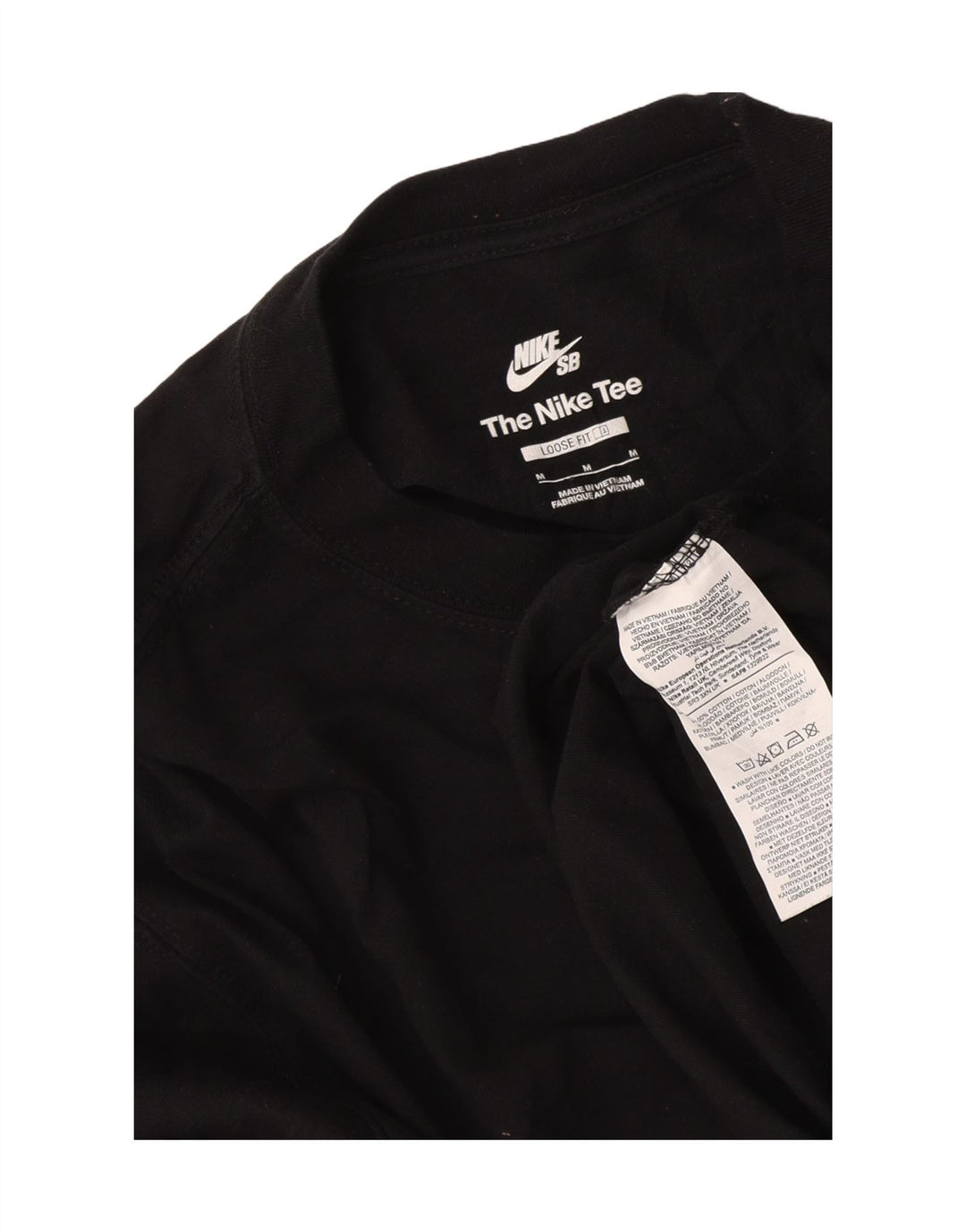 Nike Mens Loose Fit Graphic Top Long Sleeve Medium Black Cotton