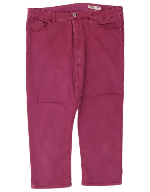 Marks & Spencer Dame Capri Bukser med høj talje UK 16 Large W34 L21 Lilla