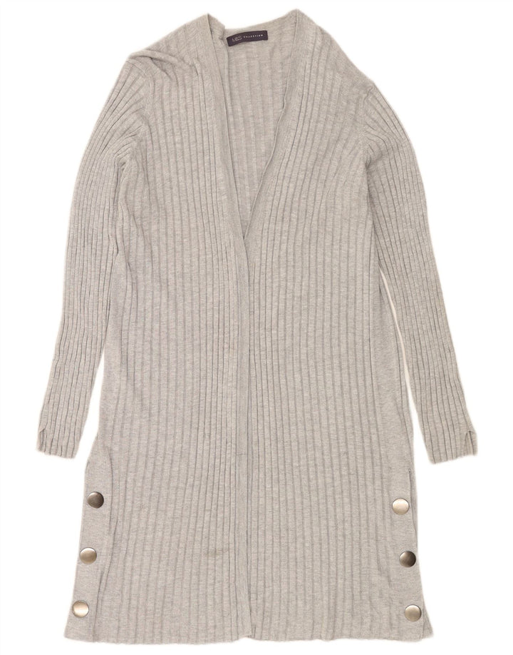 Marks & Spencer Dame Longline Cardigan Sweater UK 14 Medium Grey