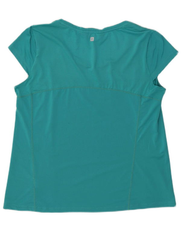 Mountain Warehouse Womens T-Shirt Top UK 18 XL Turquoise Polyester