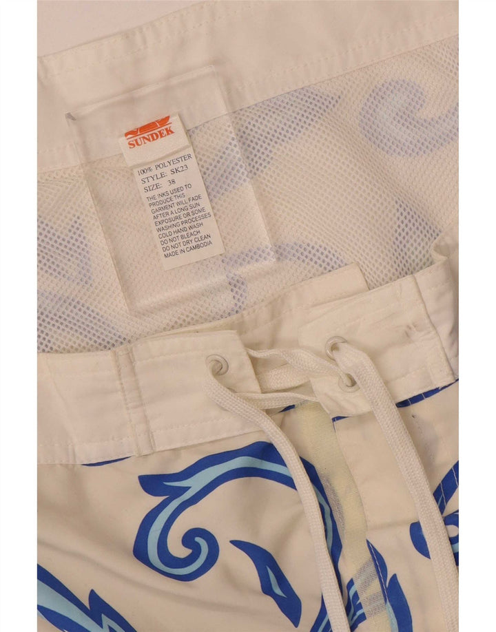 Sundek Mens Swimming Shorts XL White Floral Polyester