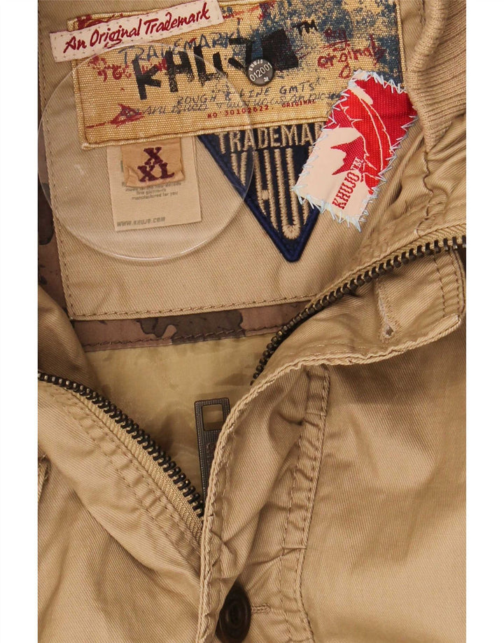 Giacca parka con cappuccio da donna KHUJO UK 20 2XL Poliestere beige