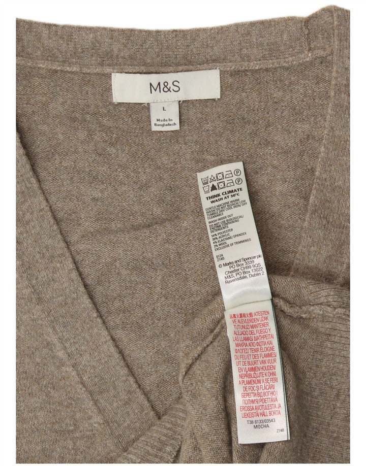 Maglione cardigan senza maniche da donna Marks & Spencer UK 16 grande grigio
