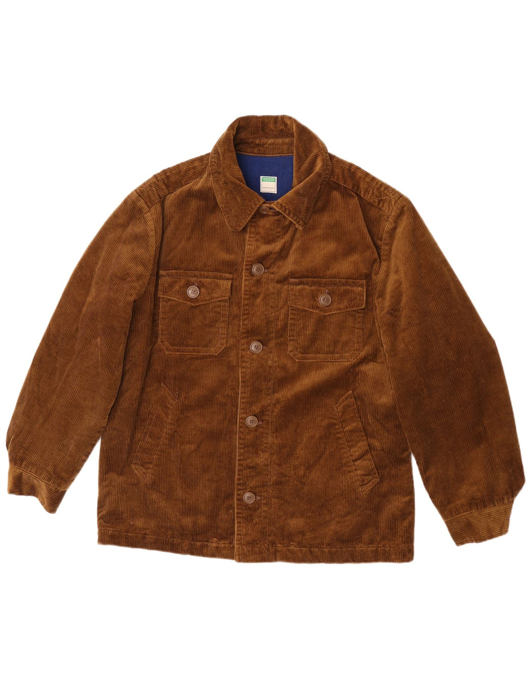 Giacca da uomo in velluto a coste Benetton UK 38 cotone kaki medio