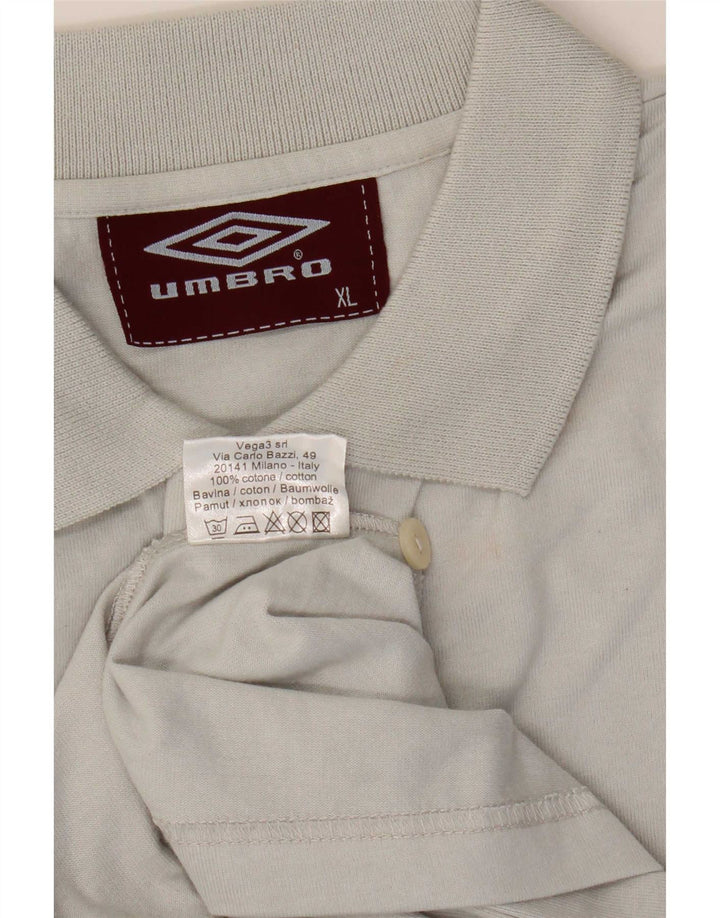 Umbro Mens Graphic Polo Shirt XL Grey Cotton