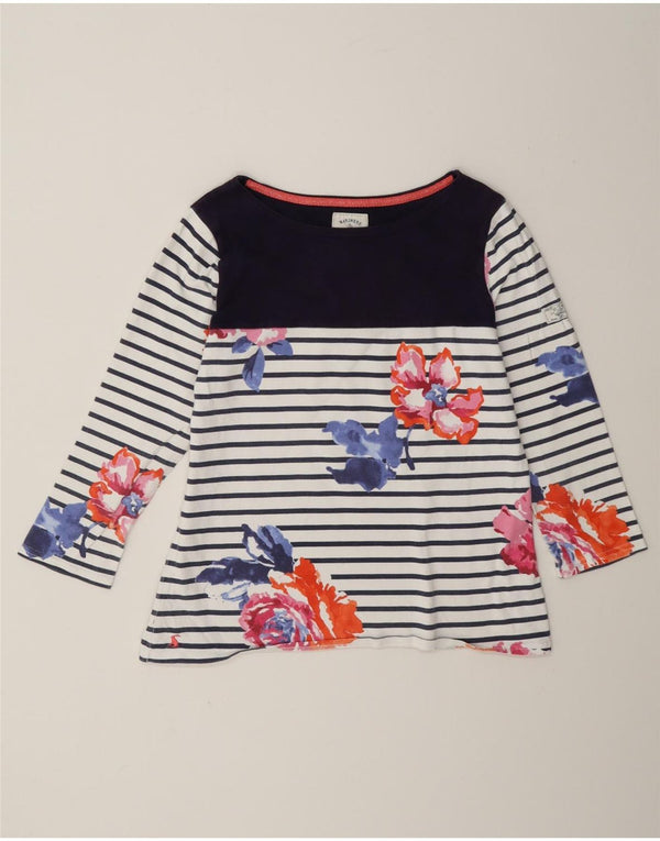 Joules Womens 3/4 Sleeve Tunic Top UK 12 Medium White Striped Cotton