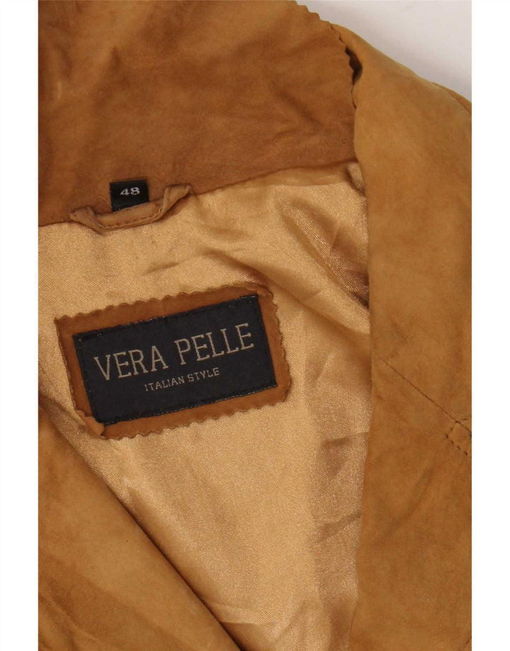 veste en daim femme vintage IT 48 XL Cuir Beige