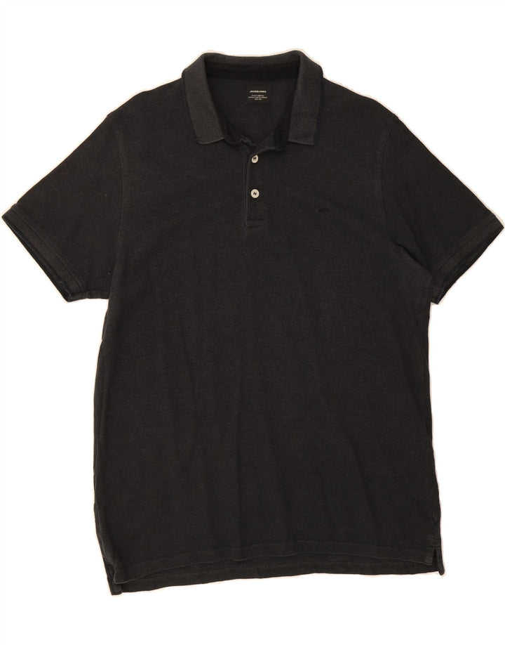 JACK & JONES Mens Polo Shirt XL Black Cotton Vintage Jack & Jones and Second-Hand Jack & Jones from Messina Hembry 