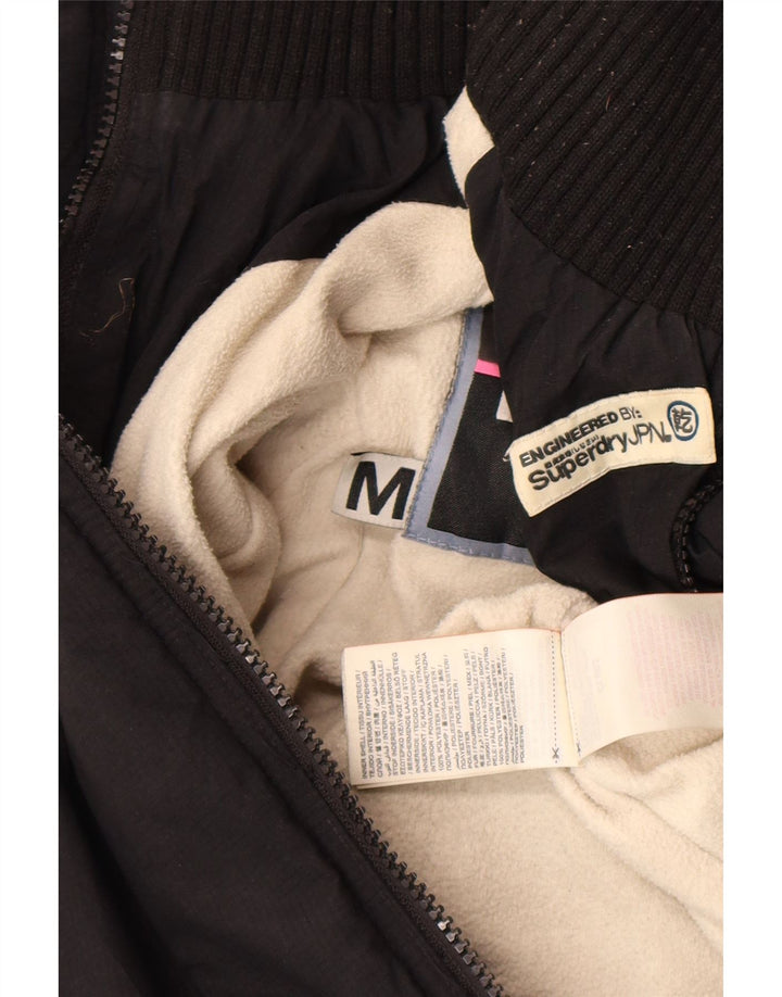 Superdry Windbreaker-jakke med hætte til kvinder UK 14 Medium Sort