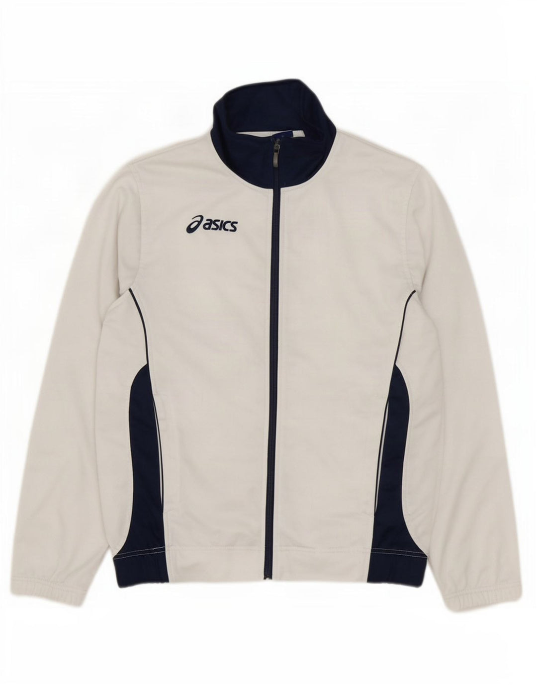 Asics Hombre Chándal Top Jacket Small Blanco Colorblock Poliéster