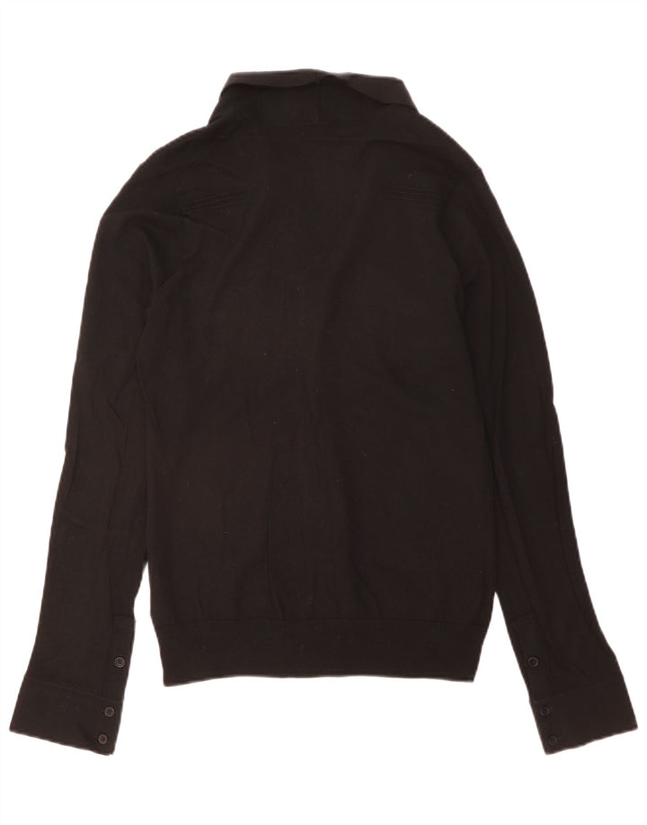 Patrizia Pepe Mens Cardigan Sweater Large Black Virgin Wool