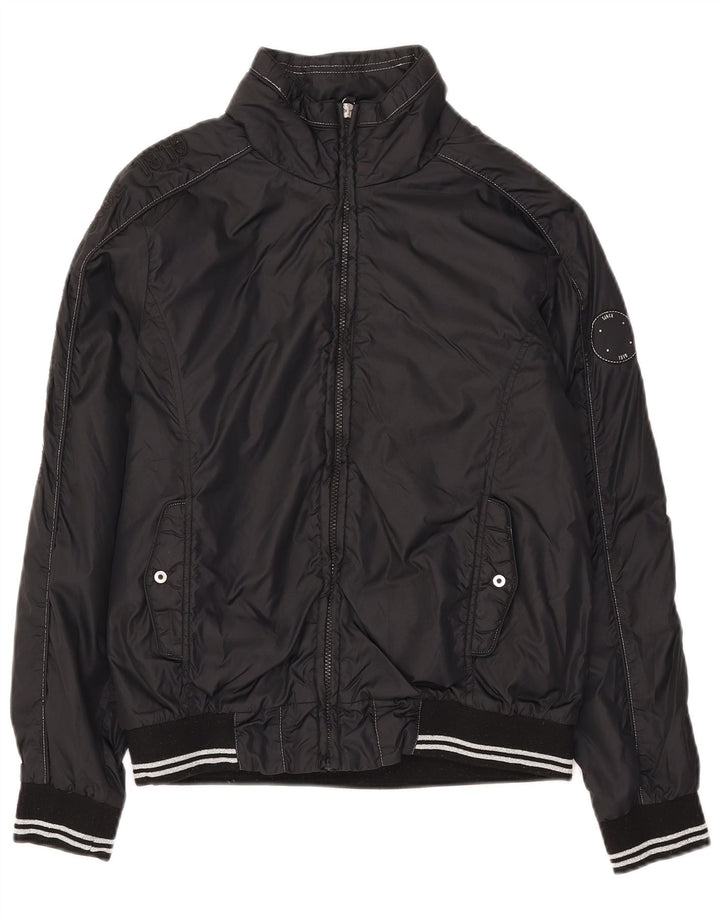 CHAMPION Womens Bomber Jacket UK 14 Medium Black Polyamide
